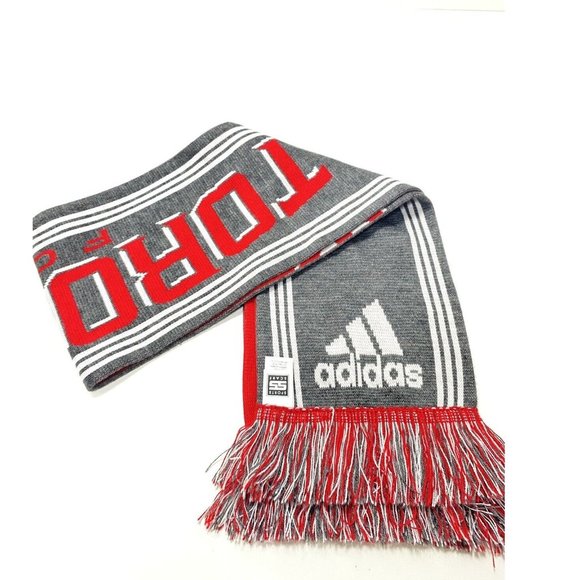 TFC Winter Scarf Red & Grey Interchangeable Adidas Toronto FC Soccer Scarf - Picture 1 of 7